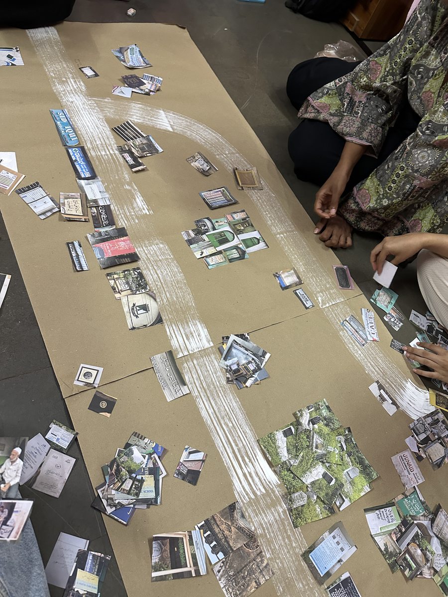 Learners making an image map visualizing different forms of Calligraphic arts on the streets of Fort Area in Bidar.
